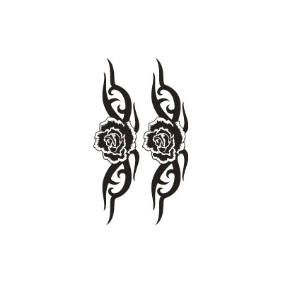 タトゥーシール トライバル黒薔薇