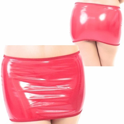 エナメルミニスカート レッド