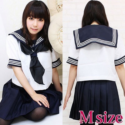 清楚な高等学校セーラー服(夏服) M